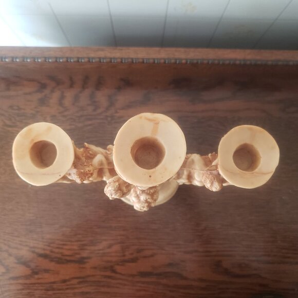 Resin Cherubim Candlabra Angelic Candle Holder - Picture 5 of 6